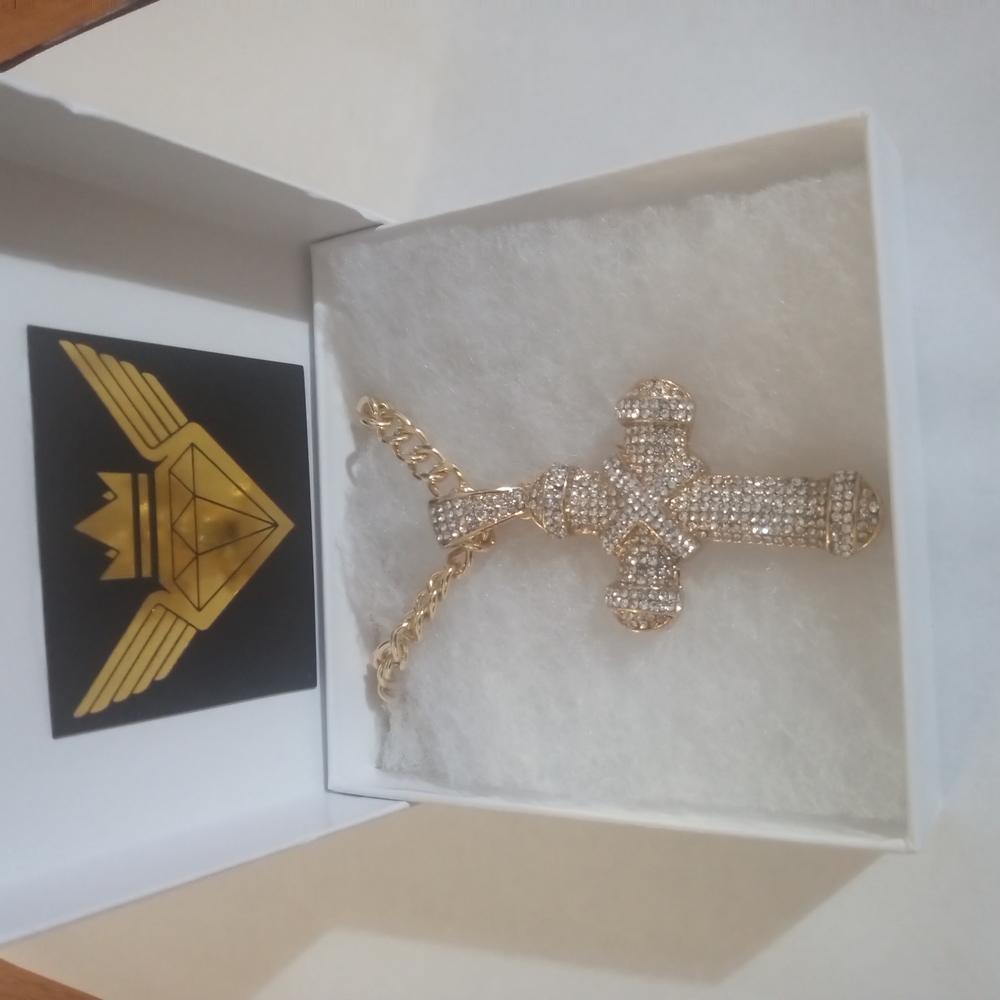 Gold and Silver Cross Pendant Necklace